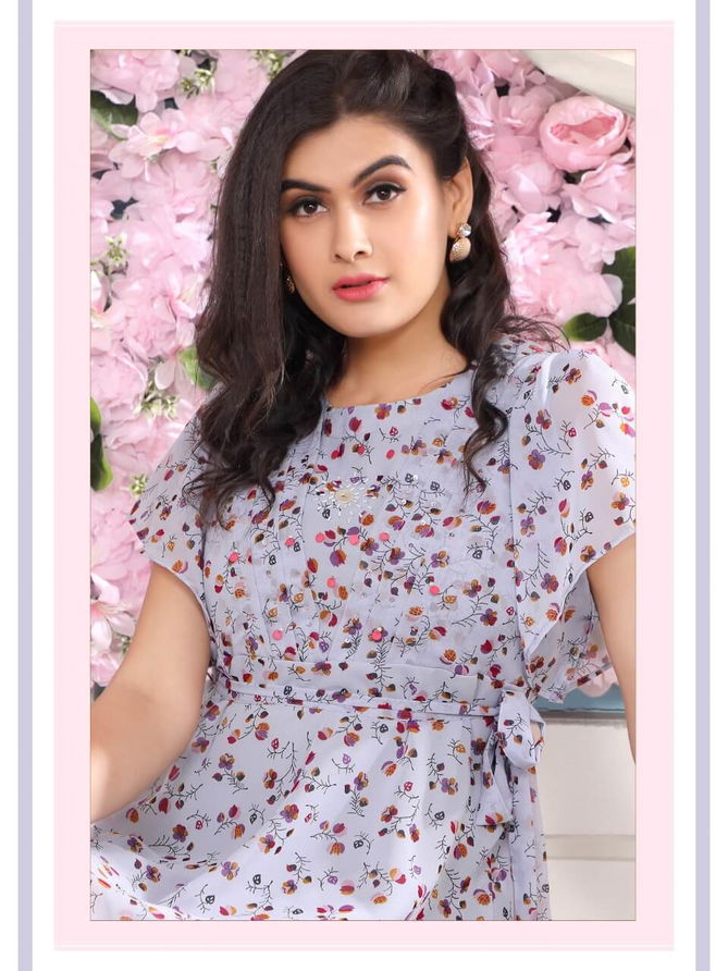 Valas Cherry 4 Stylish Designer Fancy Wear Georgette Kurti Collection